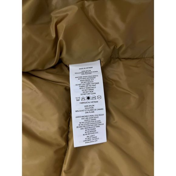 PrAna Down Puffer Vest Men Sz L Navy Blue Camo Red Slate Sleeveless Jacket $169 - Picture 9 of 11